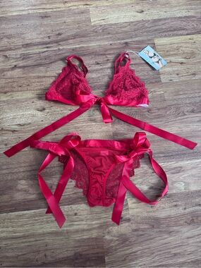 Sugar & Spice Ribbon Tie Lingerie Set